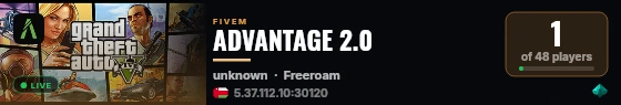 ADVANTAGE 2.0 live status badge