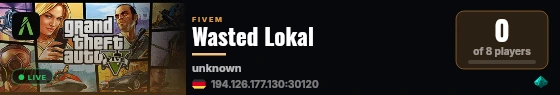 Wasted Lokal live status badge
