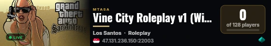 Vine City Roleplay v1 (With Out NRG) | Sri Lankan Server Powerd By Vine Community live status badge