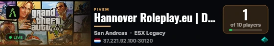 Hannover Roleplay.eu | Devserver live status badge