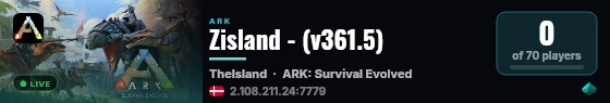 Zisland - (v361.5) live status badge