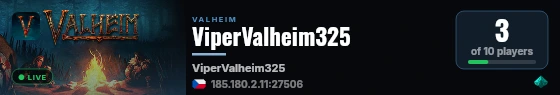 ViperValheim325 live status badge