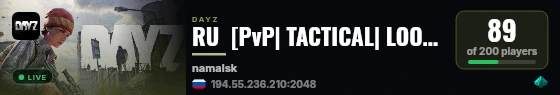 RU  [PvP| TACTICAL| LOOT| BANDITRY| COMMVANILLA] live status badge