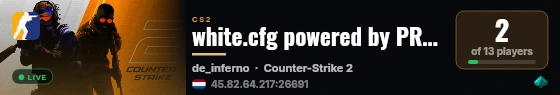 white.cfg powered by PRACC.COM live status badge