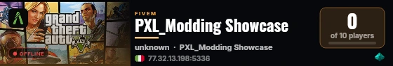 PXL_Modding Showcase live status badge