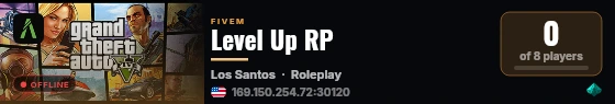 Level Up RP live status badge