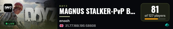 MAGNUS STALKER-PvP BLUE: CARS live status badge