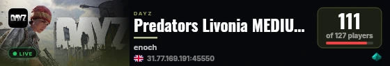 Predators Livonia MEDIUM| ONLY PvP| QUEST SYSTEM| SKILLS live status badge