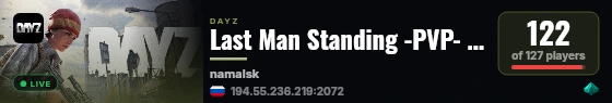 Last Man Standing -PVP- -HC- -LOOT+- -BASE RAID- live status badge