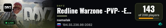 Redline Warzone -PVP- -EU- -HC- -LOOT+- -NO SAFEZOE- live status badge
