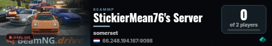 StickierMean76's Server live status badge
