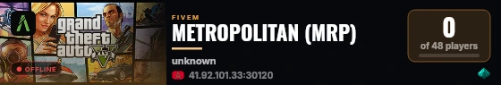 METROPOLITAN (MRP) live status badge