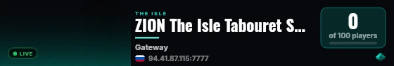 ZION The Isle Tabouret Server live status badge