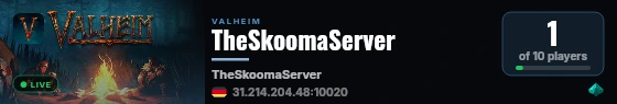 TheSkoomaServer live status badge
