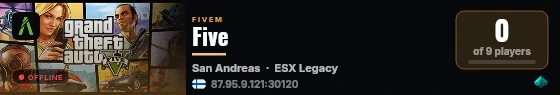 Five live status badge