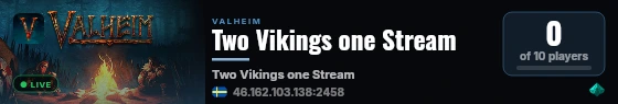 Two Vikings one Stream live status badge