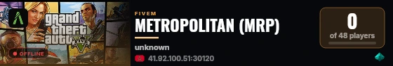 METROPOLITAN (MRP) live status badge