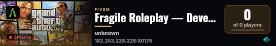 Fragile Roleplay — Development live status badge