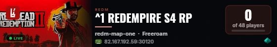 ^1 REDEMPIRE S4 RP live status badge