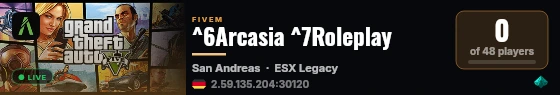 ^6Arcasia ^7Roleplay live status badge