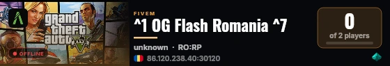 ^1 OG Flash Romania ^7 live status badge