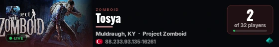Tosya live status badge
