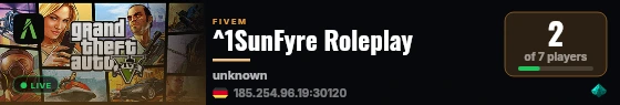 ^1SunFyre Roleplay live status badge