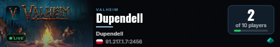Dupendell live status badge