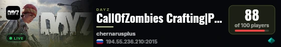 CallOfZombies Crafting|PvP|Loot+ live status badge