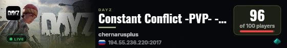 Constant Conflict -PVP- -HC- -LOOT++- -BASE RAID- live status badge