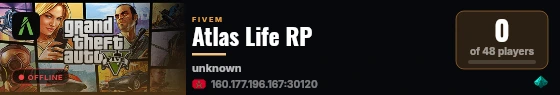 Atlas Life RP live status badge