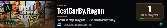 TestCarBy.Rogun live status badge