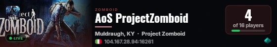 AoS ProjectZomboid live status badge