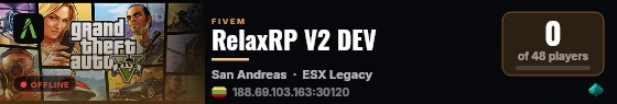 RelaxRP V2 DEV live status badge