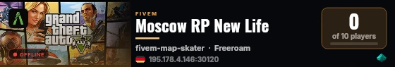 Moscow RP New Life live status badge