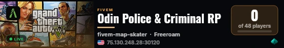 Odin Police & Criminal RP live status badge