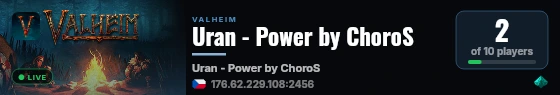 Uran - Power by ChoroS live status badge