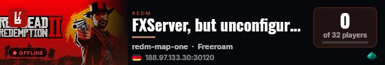 FXServer, but unconfigured live status badge
