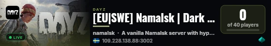 [EU|SWE] Namalsk | Dark | Trains live status badge
