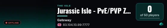 Jurassic Isle - PvE/PVP Zones - Growth x2 - Voice Chat live status badge