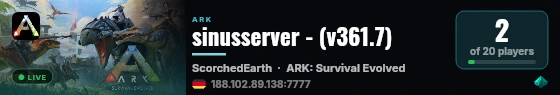 sinusserver - (v361.7) live status badge