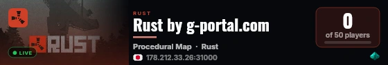 Rust by g-portal.com live status badge