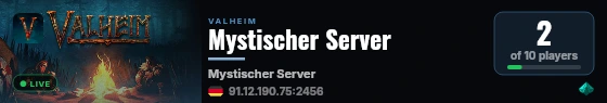 Mystischer Server live status badge