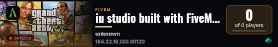 iu studio built with FiveM Basic Server! live status badge