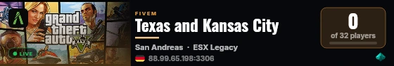 Texas and Kansas City live status badge
