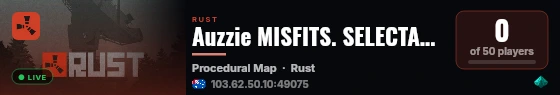 Auzzie MISFITS. SELECTABLE PVE/PVP | No BPs| Events|Shop|QoL live status badge