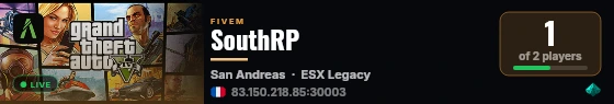 SouthRP live status badge