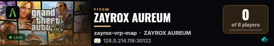 ZAYROX AUREUM live status badge