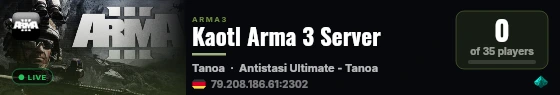 Kaotl Arma 3 Server live status badge