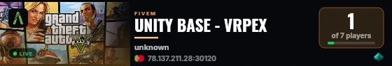 UNITY BASE - VRPEX live status badge